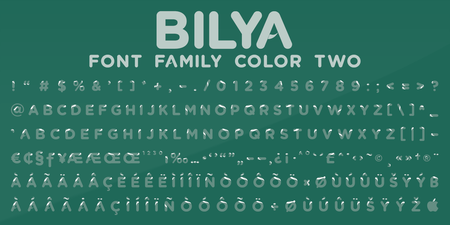 Beispiel einer Bilya Layered COLOR THREE-Schriftart